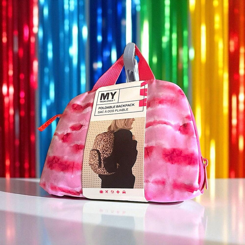 MYTAGALONGS Cotton Candy Folding Backpack Bag 17"x6"x12" – Lightweight Travel